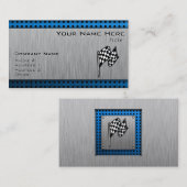 Racing Flag mit gepinseltem Metallaussehen Visitenkarte (Vorne/Hinten)