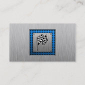 Racing Flag mit gepinseltem Metallaussehen Visitenkarte (Rückseite)