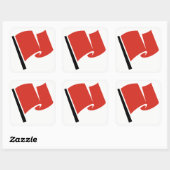 Racing Flag Red Quadratischer Aufkleber (Blatt)