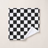 Racing Flag Schwarz-weiß Checked Personalisiert Badhandtuch Set (Waschlappen)