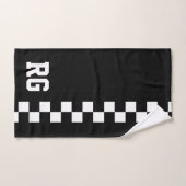 Racing Flag Schwarz-weiß Checked Personalisiert Badhandtuch Set (Handtuch)