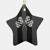 Racing Flags auf Carbon Fibre Black Stripes Keramikornament (Links)