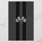 Racing Flags auf Streifen Carbon Fibre wie Style Briefpapier (Vorderseite)