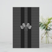 Racing Flags auf Streifen Carbon Fibre wie Style Briefpapier (Stehend Vorderseite)
