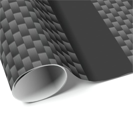 Racing Flags auf Streifen Carbon Fibre wie Style Geschenkpapier (Rolleneckpunkt)