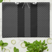 Racing Flags auf Streifen Carbon Fibre wie Style Geschirrtuch (Gefaltet)