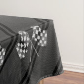 Racing Flags Design on Stripes Carbon Fiber Style Tischdecke (Beispiel)