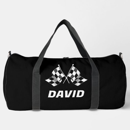 Racing Flags mit Namen Duffle Bag (Vorderseite)
