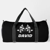 Racing Flags mit Namen Duffle Bag (Rückseite)