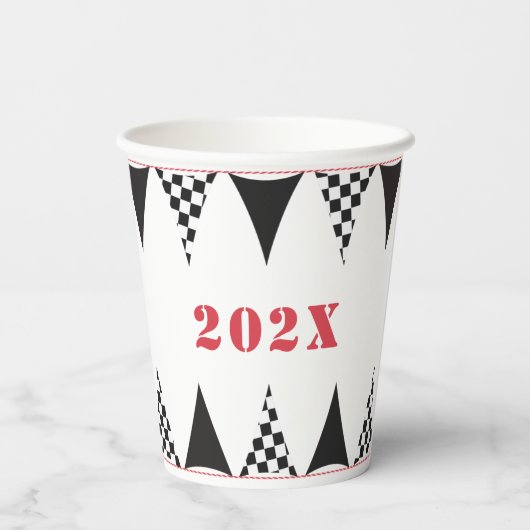 Racing Flags Party Pappbecher (Rückseite)