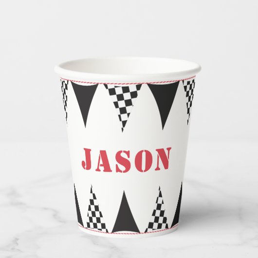 Racing Flags Party Pappbecher (Vorderseite)