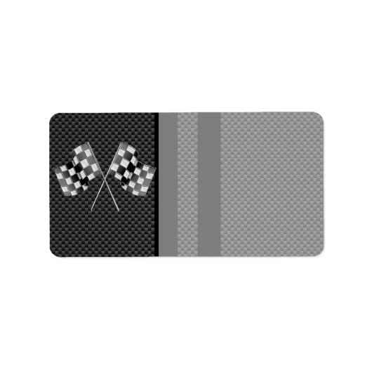 Racing Flags Stripes im Carbon Fibre Style Dekor Adressaufkleber (Vorne)
