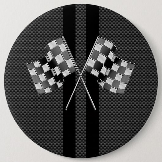 Racing Flags Stripes im Carbon Fibre Style Dekor Button (Vorderseite)