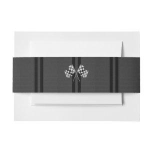 Racing Flags Stripes im Carbon Fibre Style Dekor Einladungsbanderole