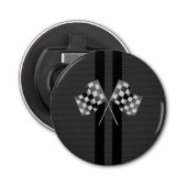 Racing Flags Stripes im Carbon Fibre Style Dekor Flaschenöffner (Vorderseite)