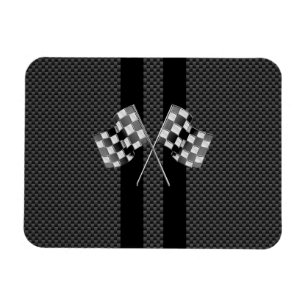 Racing Flags Stripes im Carbon Fibre Style Dekor Magnet