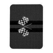 Racing Flags Stripes im Carbon Fibre Style Dekor Magnet (Vertikal)