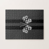 Racing Flags Stripes im Carbon Fibre Style Dekor Puzzle (Horizontal)