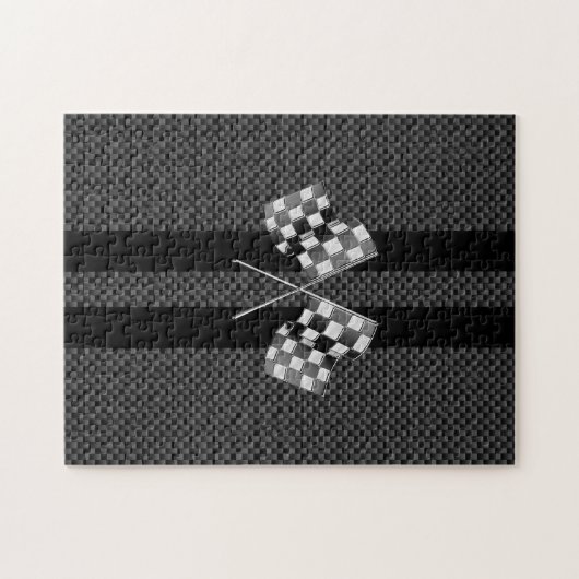 Racing Flags Stripes im Carbon Fibre Style Dekor Puzzle (Horizontal)