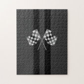 Racing Flags Stripes im Carbon Fibre Style Dekor Puzzle (Vertikal)