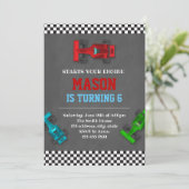 Racing-Formel-Party Einladung (Stehend Vorderseite)