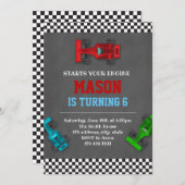 Racing-Formel-Party Einladung (Vorne/Hinten)