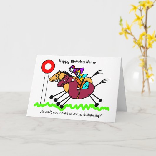 Racing Funny Cartoon Geburtstag Karte (Gelbe Blume)