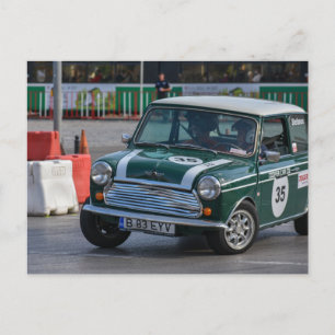 Racing Green Classic Mini Cooper Auto Postkarte