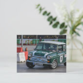 Racing Green Classic Mini Cooper Autokarte Postkarte (Stehend Vorderseite)