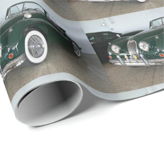 Racing Green Jaguar XK 120 Geschenkpapier (Rolleneckpunkt)