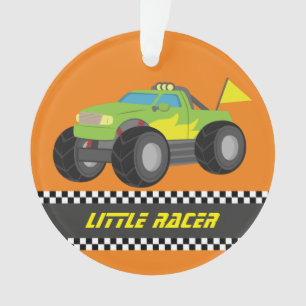 Racing Green Monster Truck Rennfahrer Jungen Zimme Ornament