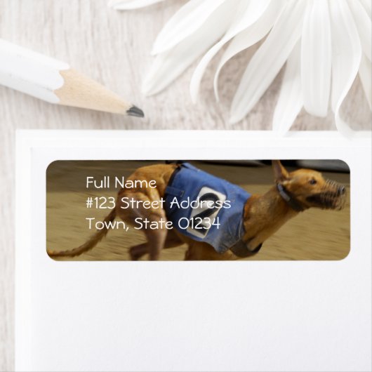 Racing Greyhound Dog Mailing Label (Insitu)