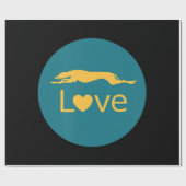 Racing Greyhound Liebe Geschenkpapier (Flach)