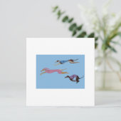 Racing Greyhounds with lead dog in Bunny suit Karte (Stehend Vorderseite)