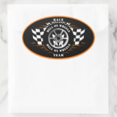 Racing Hell auf Rädern Racecar Helm Ovaler Aufkleber (Tasche)