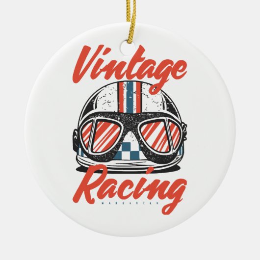 Racing Helmet Keramik Ornament (Vorne)