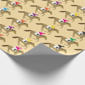 Racing Jockeys Muster Geschenkpapier (Ecke)