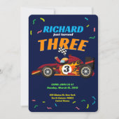 Racing Kid's Geburtstag Race Car Thema Einladung (Vorderseite)