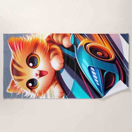 Racing Kitten Strandtuch (Vorderseite)