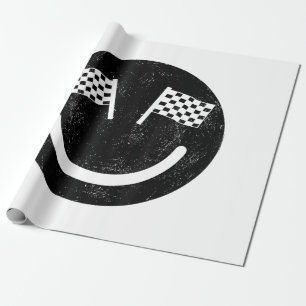 Racing Lächeln für Race Car Partys Geschenkpapier
