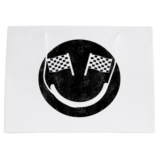 Racing Lächeln für Race Car Partys Große Geschenktüte (Vorderseite)