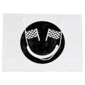 Racing Lächeln für Race Car Partys Große Geschenktüte (Rückseite)