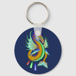 Racing mit Gold und Green Water Dragon Schlüsselanhänger