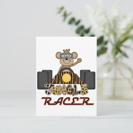 Racing Monkey Tshirts und Geschenke Postkarte (Stehend Vorderseite)