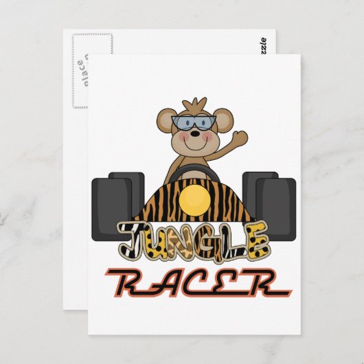 Racing Monkey Tshirts und Geschenke Postkarte (Vorne/Hinten)