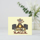 Racing Monkey Tshirts und Geschenke Postkarte (Stehend Vorderseite)