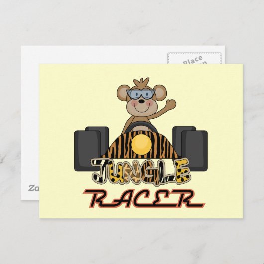Racing Monkey Tshirts und Geschenke Postkarte (Vorne/Hinten)