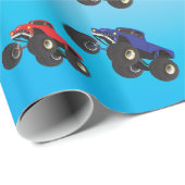 Racing Monster Truck Birthday Wrapping Paper Geschenkpapier (Rolleneckpunkt)