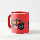 Racing Monster Truck, für Jungen und Mädchen Coffe Tasse (Vorderseite Links)