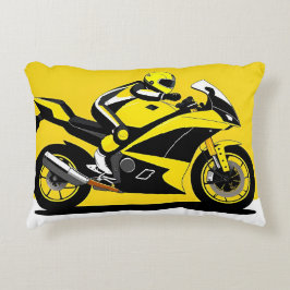 Racing Motorrad und Fahrer Dekokissen